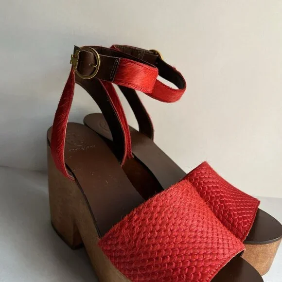 Tory Burch Tory Burch CAMILLA Sandals Exotic Red Size MSRP